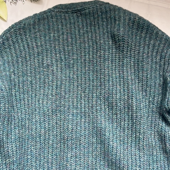FREE People Molly Teal Multi Cable Knit Oversized Cardigan Sweater - Picture 13 of 13